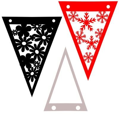 Флажки новогодние трафареты