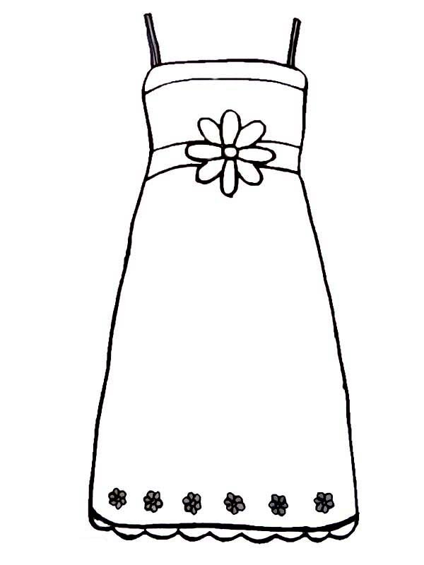 Платье раскраска для детей