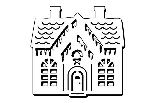 Трафарет домика для вырезания