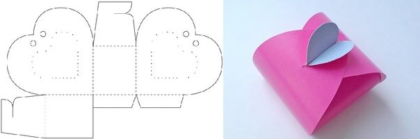 Коробочка из бумаги в виде сердца