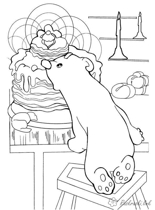 Медведь Умка раскраска