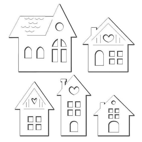 Домик трафарет