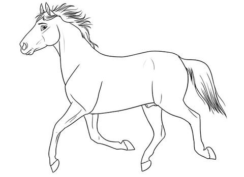 Трафарет лошади для рисования