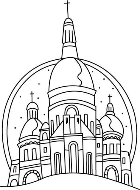 Церковь раскраска для детей