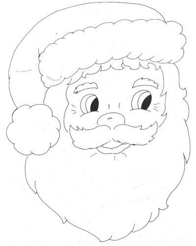 Мордочка Деда Мороза шаблон