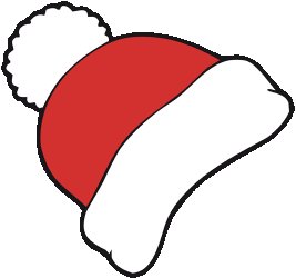 Трафарет шапочки Деда Мороза