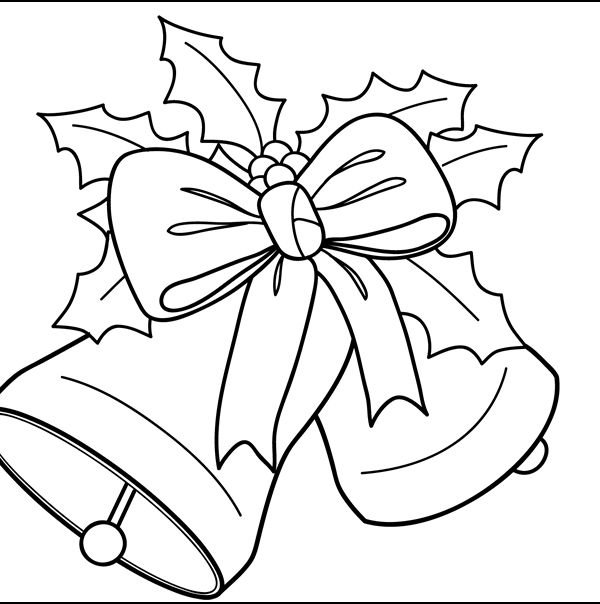 Новогодние колокольчики раскраска