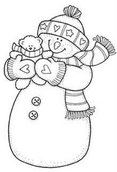 Снеговик рисунок раскраска