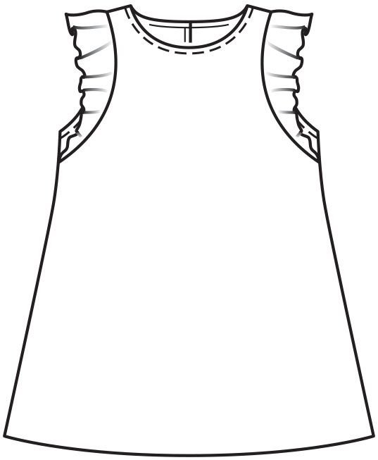 Раскраска девочка в платье