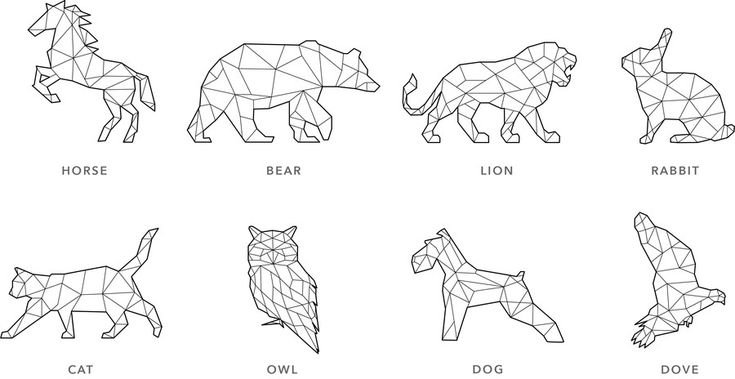 Геометрические рисунки животных