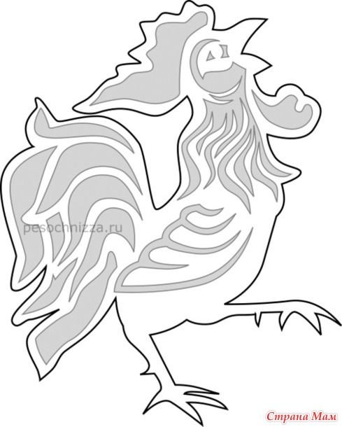 Петушок трафарет