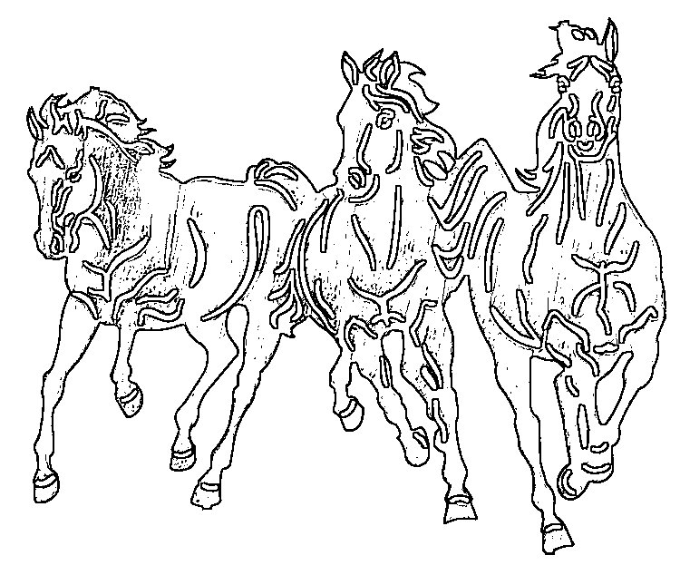 Трафарет лошади на окно