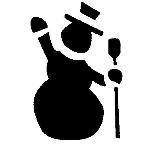 Снеговик трафарет