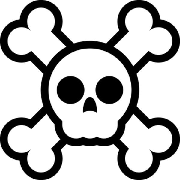 Череп с костями рисунок