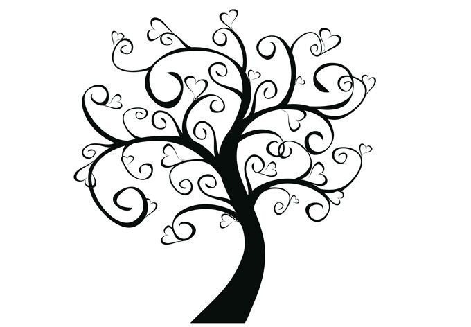 Трафарет дерева на стену