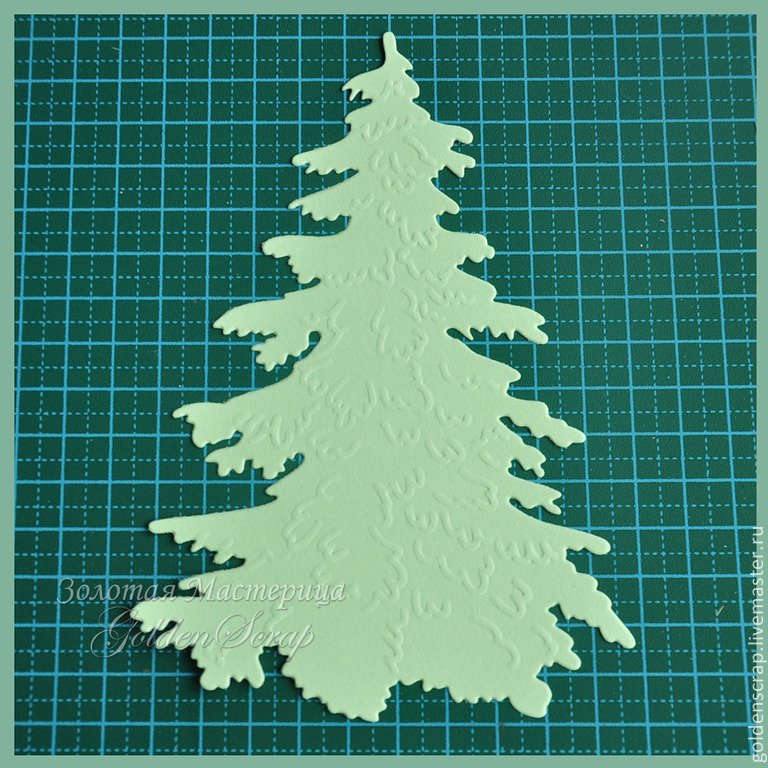 Трафарет для вырубки из бумаги елки