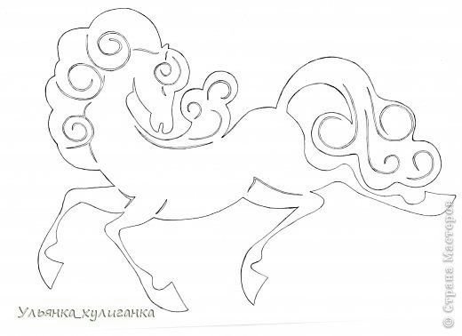 Лошадь Новогодняя трафарет