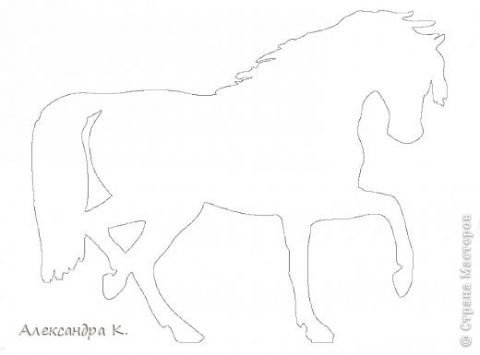 Контур лошади для вырезания