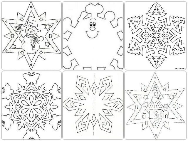 Новогодние снежинки трафареты