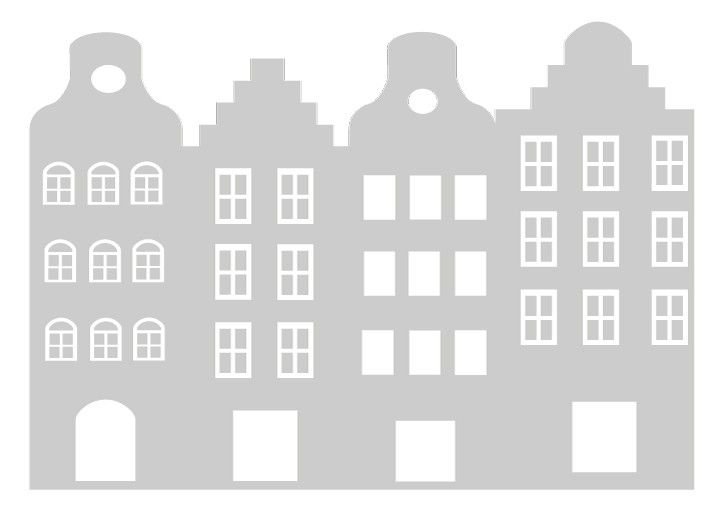 Голландские домики трафарет