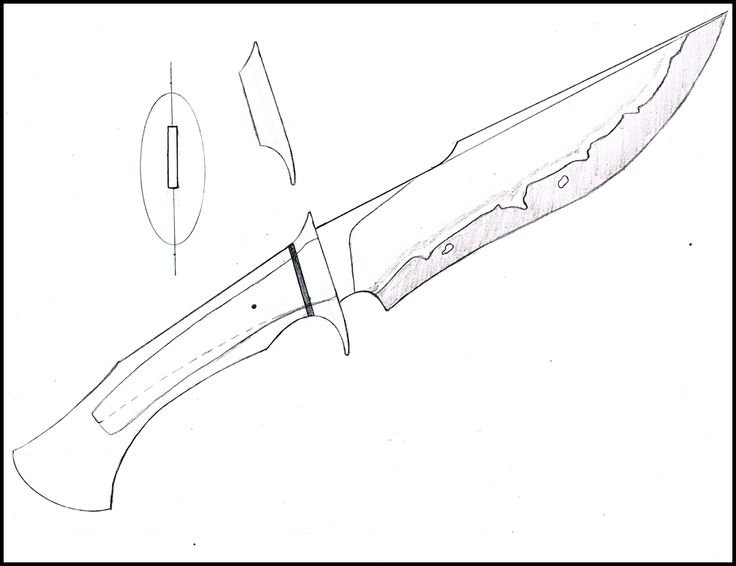 Нож Боуи чертеж с размерами из КС го