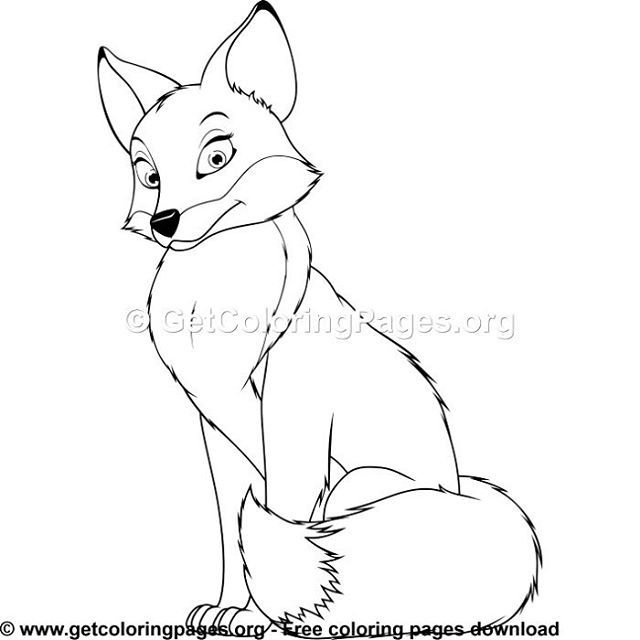 Лисица раскраска для детей