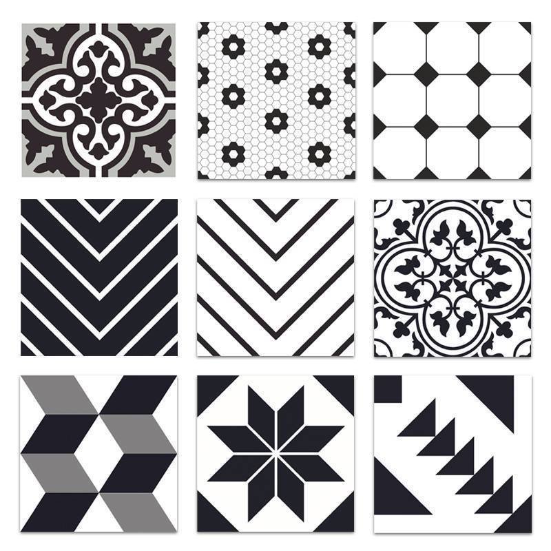 Плитка с черно белым орнаментом