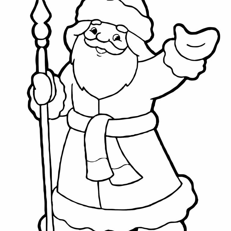 Дед Мороз черно белые картинки
