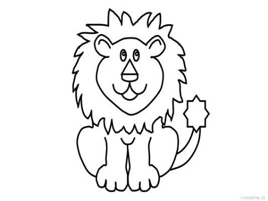 Лев трафарет для детей