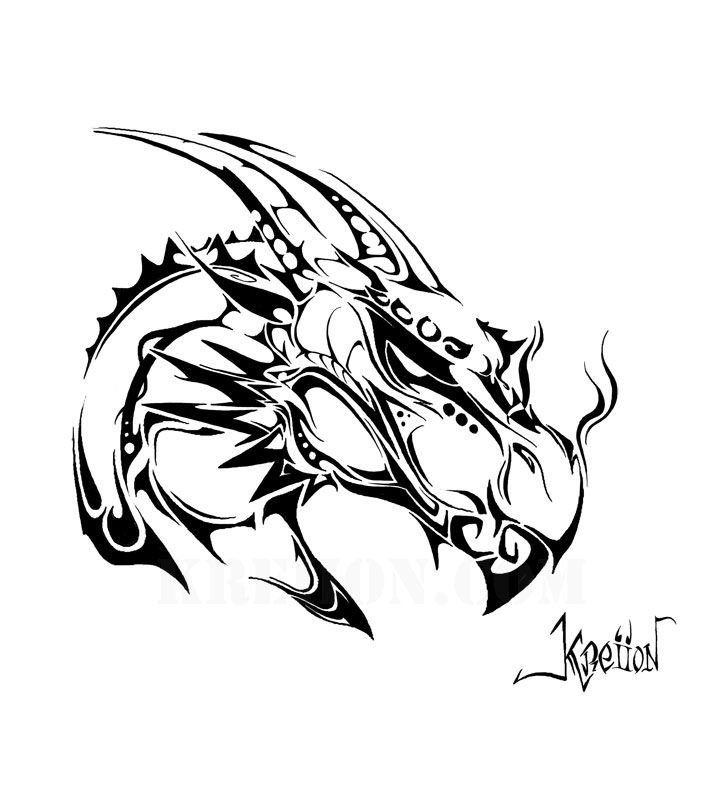 Голова дракона тату эскиз