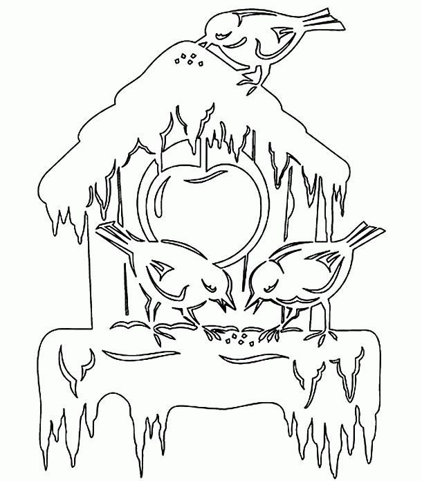 Вытынанки на окна новогодние