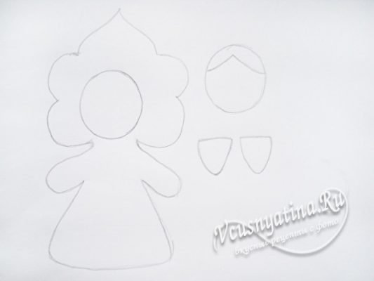 Трафарет Снегурочки для фетра