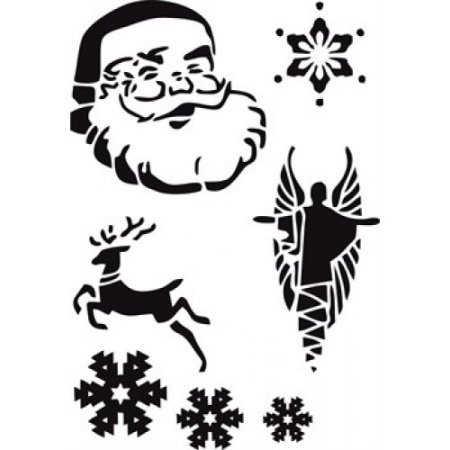 Трафареты для покраски окон новогодние