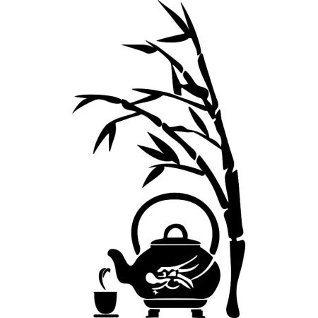 Трафарет бамбук на стену