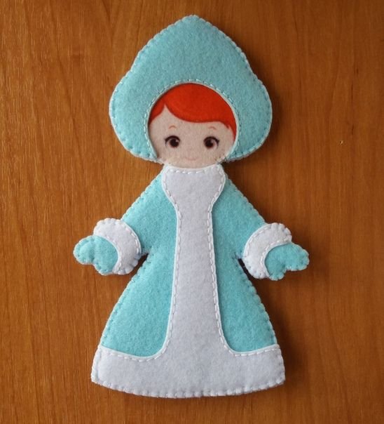 Сшить снегурочку из фетра