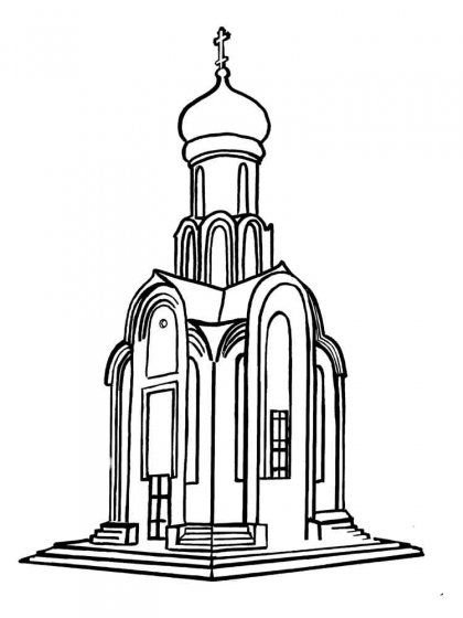 Собор раскраска для детей