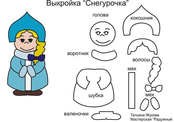 Снегурочка из фетра выкройка