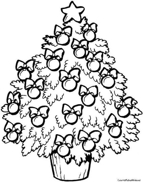Раскраска елочка Новогодняя