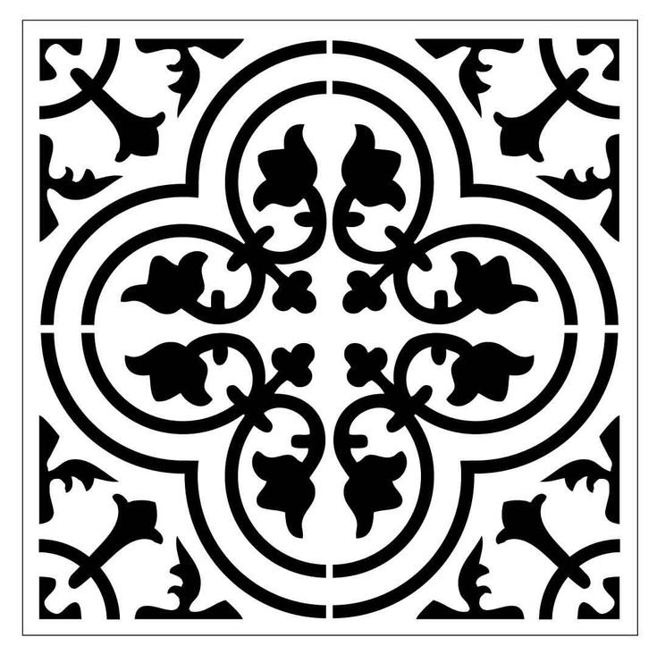 Трафарет узор на плитке