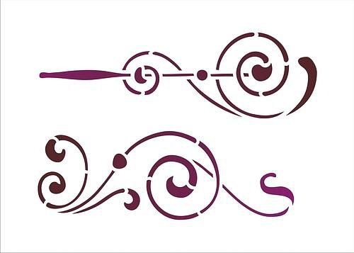 Трафарет завитки для декора