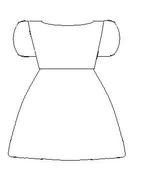 Контур платья для рисования в детском саду
