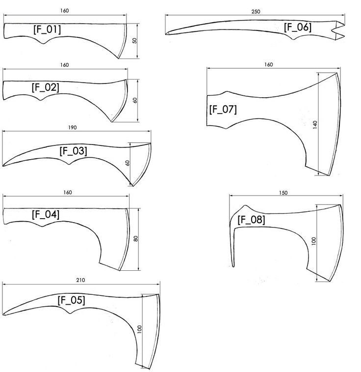 Томагавк топор чертеж