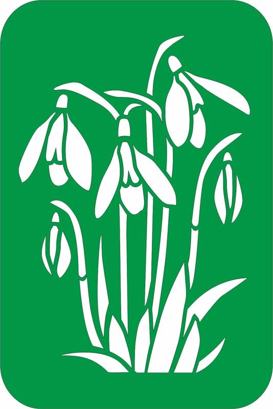 Трафарет подснежника