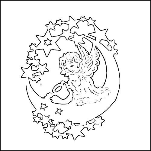 Вытынанки на окна ангелочки