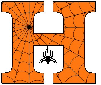 Буквы на Хэллоуин трафарет