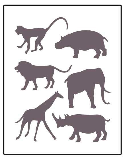 Трафарет сафари животных большой