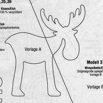 Рождественский олень выкройка