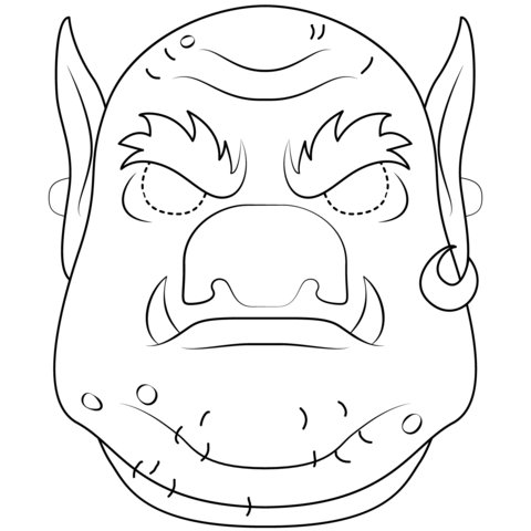 Маска для Хэллоуина раскраска