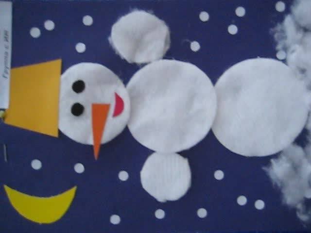 Аппликация из ватных дисков