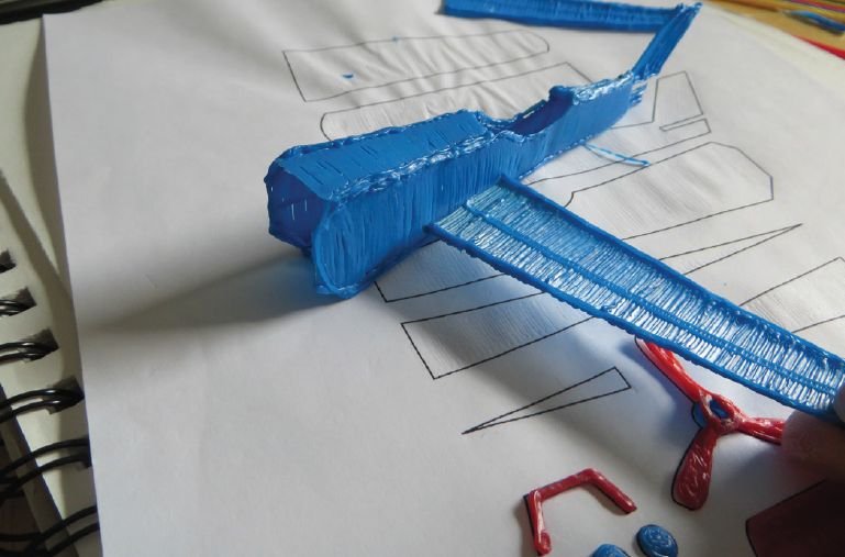 Макет для 3д ручки самолет